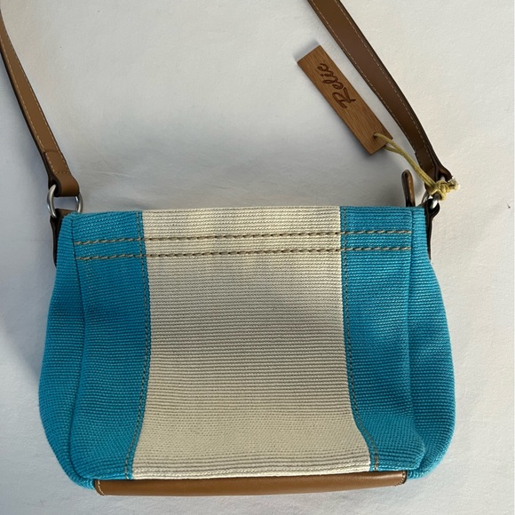 Relic small turquoise and cream canvas shoulder bag purse - Picture 5 of 16
